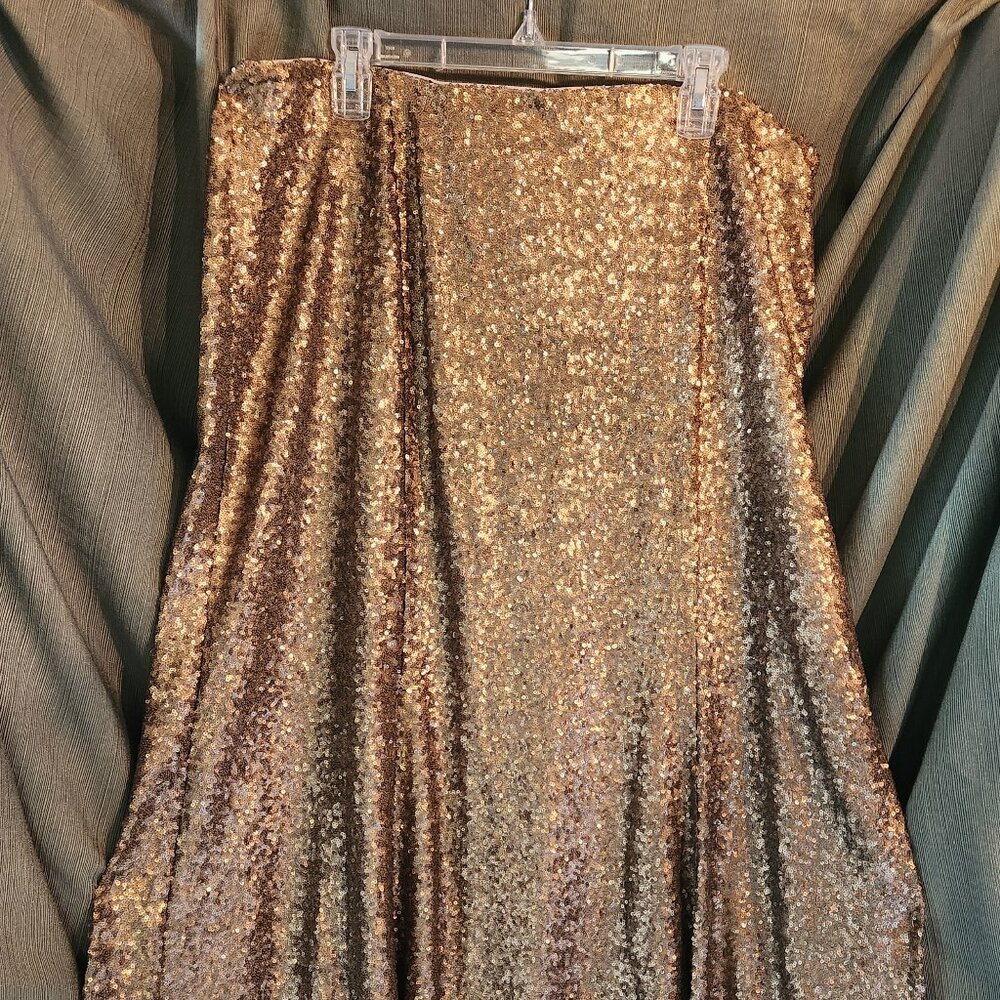 Lane Bryant Holiday Gold Sequined lined Maxi Skirt – Size 22  NWT! - Picture 4 of 10